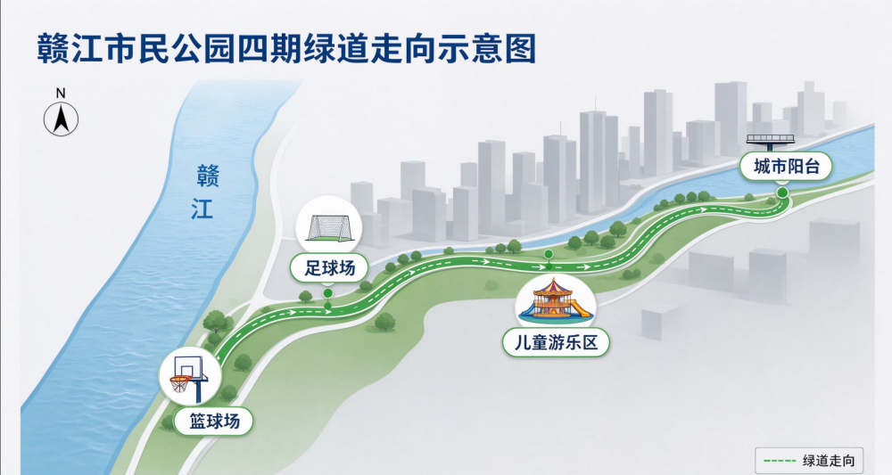 16 公里绿道串起的滨江生活：赣江市民公园四期
